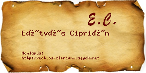 Eötvös Ciprián névjegykártya